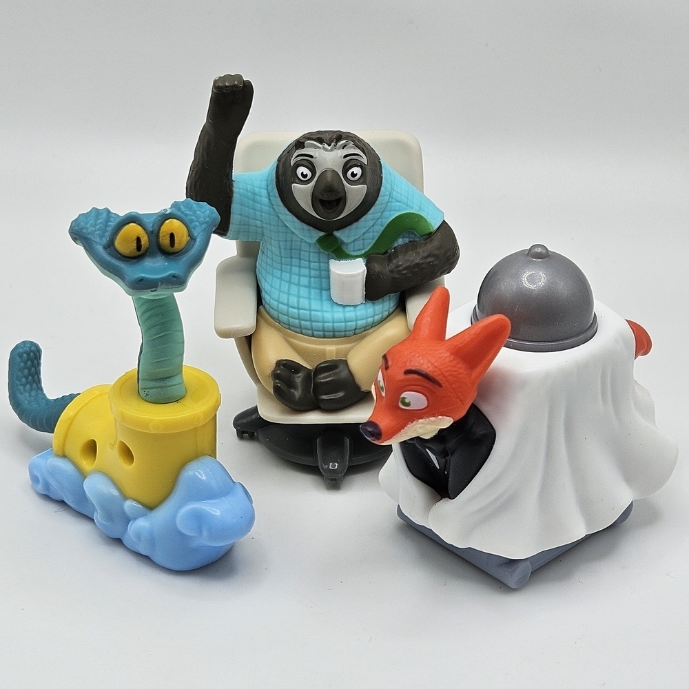 McDonald's Disney Zootopia 2 Gary De'Snake Nick Hiding Out Flash Sloth Set of 3